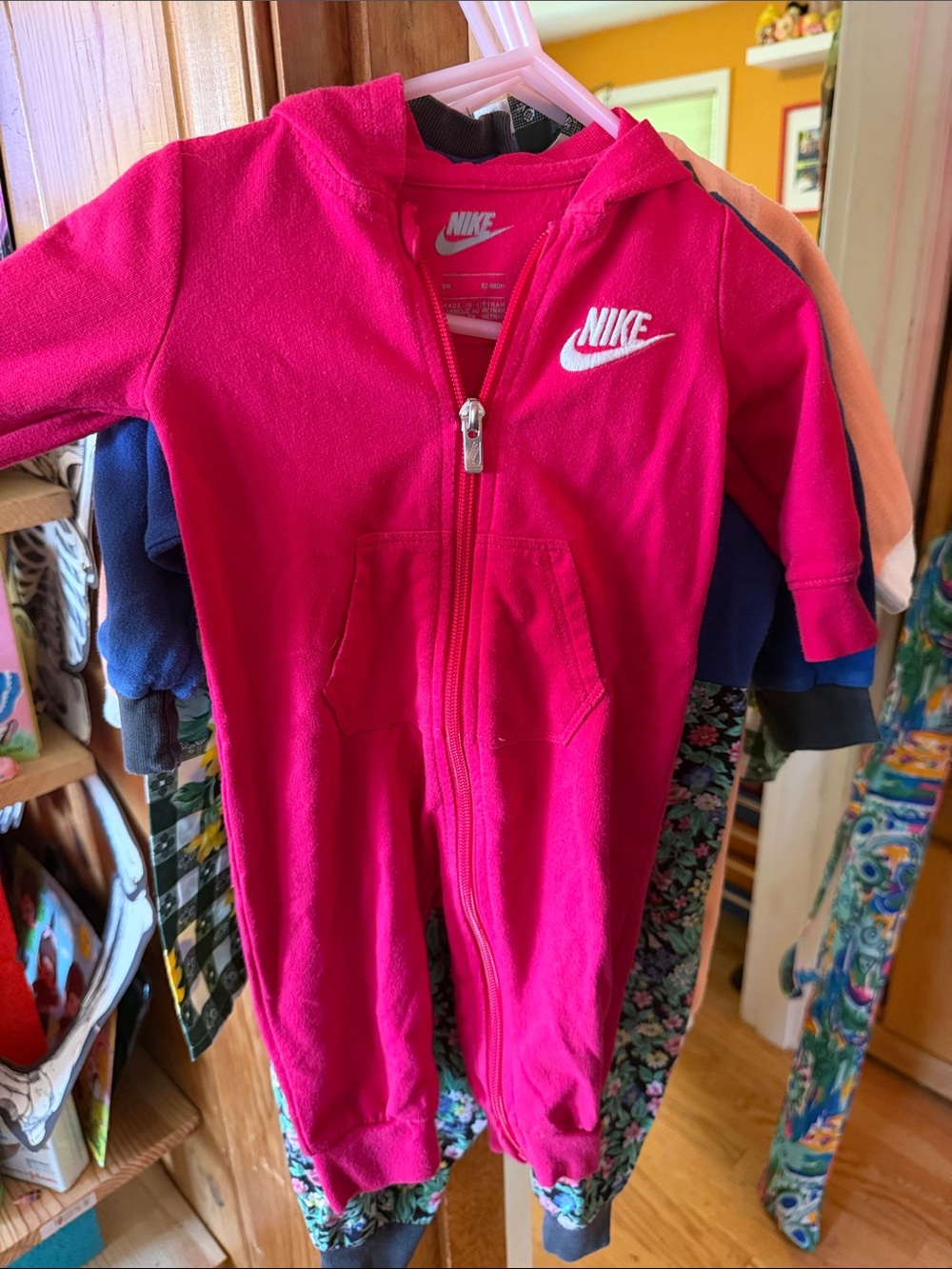 Nike Hot Pink Hooded Zip-One Piece
